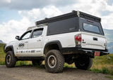 Backwoods Adventure Mods Hi-Lite Rear Bumper (2016–2023 Tacoma) — Feature shot: side profile showing the tucked high-clearance corners