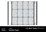 Backwoods Adventure Mods DRIFTR Bed Rack Topper (2007–2027 Tundra) — Feature shot: diagram with optional deck panels fitted