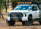 Backwoods Adventure Mods Lo-Pro Front Bumper (2022–2027 Tundra) — Lifestyle shot: overland Tundra build with the bumper installed