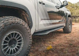 Backwoods Adventure Mods Rock Sliders (2022–2025 Tundra) — Feature shot: Tundra rock slider for 2022–2025 CrewMax short bed trucks
