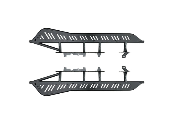 Backwoods Adventure Mods Rock Sliders (2022–2025 Tundra) — Feature shot: pair of rock sliders that double as running boards