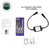 OVS 4 Piece LED Light Kit — Feature shot: remote and dimmer for multiple light modes