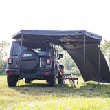NaturNest Side Tent for 270 Car Awning Plus — Feature shot: panel angled outward to open up extra room