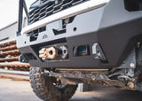 Backwoods Adventure Mods Hi-Lite Bull Bar (2024–2027 Tacoma) — Feature shot: close-up of the winch mount and recovery points