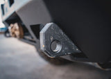 Backwoods Adventure Mods Hi-Lite Bull Bar (2024–2027 Tacoma) — Feature shot: close-up of a steel recovery point