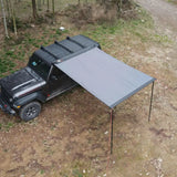 NaturNest 90 Degree Straight Pull Awning — Feature shot: side view of deployed awning