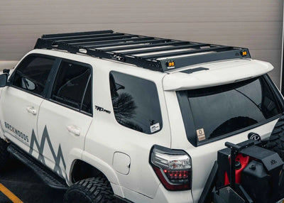 Backwoods Adventure Mods DRIFTR Roof Rack (2010–2024 4Runner) — Feature shot: rear of the installed rack