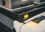 Backwoods Adventure Mods DRIFTR Roof Rack (2010–2024 4Runner) — Feature shot: chase light mount in the rear fairing