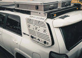 Backwoods Adventure Mods DRIFTR Roof Rack (2010–2024 4Runner) — Feature shot: side of the rack with accessories mounted