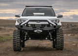 Backwoods Adventure Mods Hi-Lite Prerunner (2010–2024 4Runner) — Lifestyle shot: 4Runner on portal axles with the prerunner winch bumper