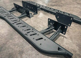 Backwoods Adventure Mods Rock Sliders (2010–2024 4Runner) — Feature shot: gusseted frame mounts and bolt-on top plates