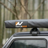 NaturNest 90 Degree Straight Pull Awning — Feature shot: frame and hinge hardware detail
