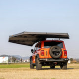 NaturNest 270 Awning Plus — Feature shot: aluminum support arm and frame hardware detail