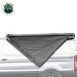 OVS HD Nomadic 180 Awning with Mid/High Roof Van Bracket Kit — Feature shot: canopy fabric shading the side of the van