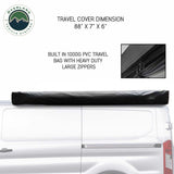 OVS HD Nomadic 180 Awning with Mid/High Roof Van Bracket Kit — Feature shot: travel cover dimensions