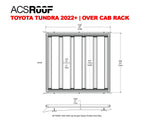 Leitner ACS ROOF Toyota Tundra Roof Rack low profile no-drill platform rack, dimension schematic