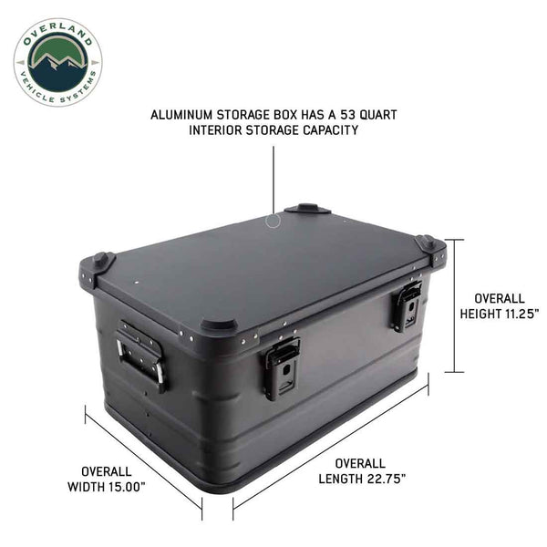 OVS 53 QT Aluminum Storage Box – Black — Feature shot: three-quarter view