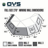 OVS HD Nomadic 270 Awning Walls — Feature shot: 270-degree wall dimension diagram