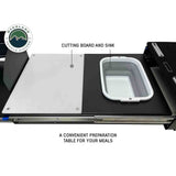 OVS Camp Cargo Box Kitchen with Slide-Out Sink & Work Station — Feature shot: cutting board and sink slide