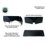 OVS Camp Cargo Box Kitchen with Slide-Out Sink & Work Station — Feature shot: reversible BBQ side walls