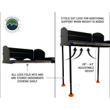 OVS Camp Cargo Box Kitchen with Slide-Out Sink & Work Station — Feature shot: telescoping support legs