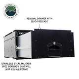 OVS Cargo Box with Slide-Out Drawer & Work Station — Feature shot: drawer pulled out