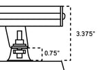 OVS Expedition Crossbars 55 in — Feature shot: profile dimension drawing of the crossbar and riser