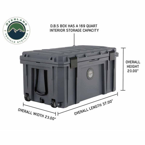 OVS D.B.S. 169 QT Dry Box with Wheels – Dark Grey — Feature shot: dimensions diagram