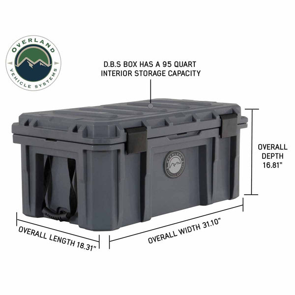 OVS D.B.S. 95 QT Dry Box – Dark Grey — Feature shot: exterior dimensions