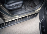 Backwoods Adventure Mods Rock Sliders (2024–2027 Tacoma) — Feature shot: step plate with the rear door open