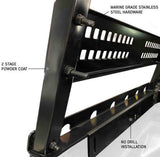 OVS Discovery Bed Rack – Mid-Size Truck Short Bed — Feature shot: marine-grade stainless hardware and 2-stage powder coat