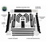 OVS Discovery Bed Rack – Mid-Size Truck Short Bed — Feature shot: parts layout