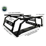 OVS Discovery Bed Rack – Mid-Size Truck Short Bed — Feature shot: dimensions diagram