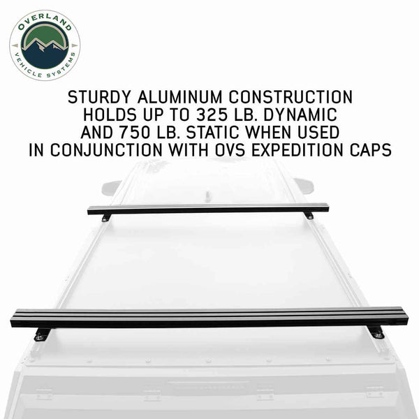 OVS Expedition Truck Cap Crossbars – 72 in — Feature shot: top view