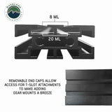 OVS Expedition Truck Cap Crossbars – 72 in — Feature shot: T-slot channel with the end cap removed