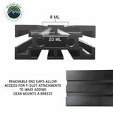 OVS Expedition Truck Cap Crossbars – 51.25 in — Feature shot: T-slot channel with the end cap removed