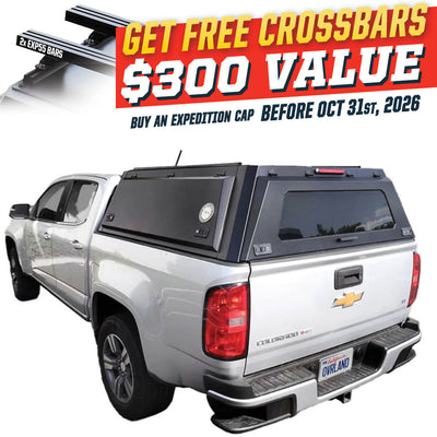 OVS Expedition PRO (2015–2022 Colorado / Canyon) — Feature shot: three-quarter view with optional OVS crossbars