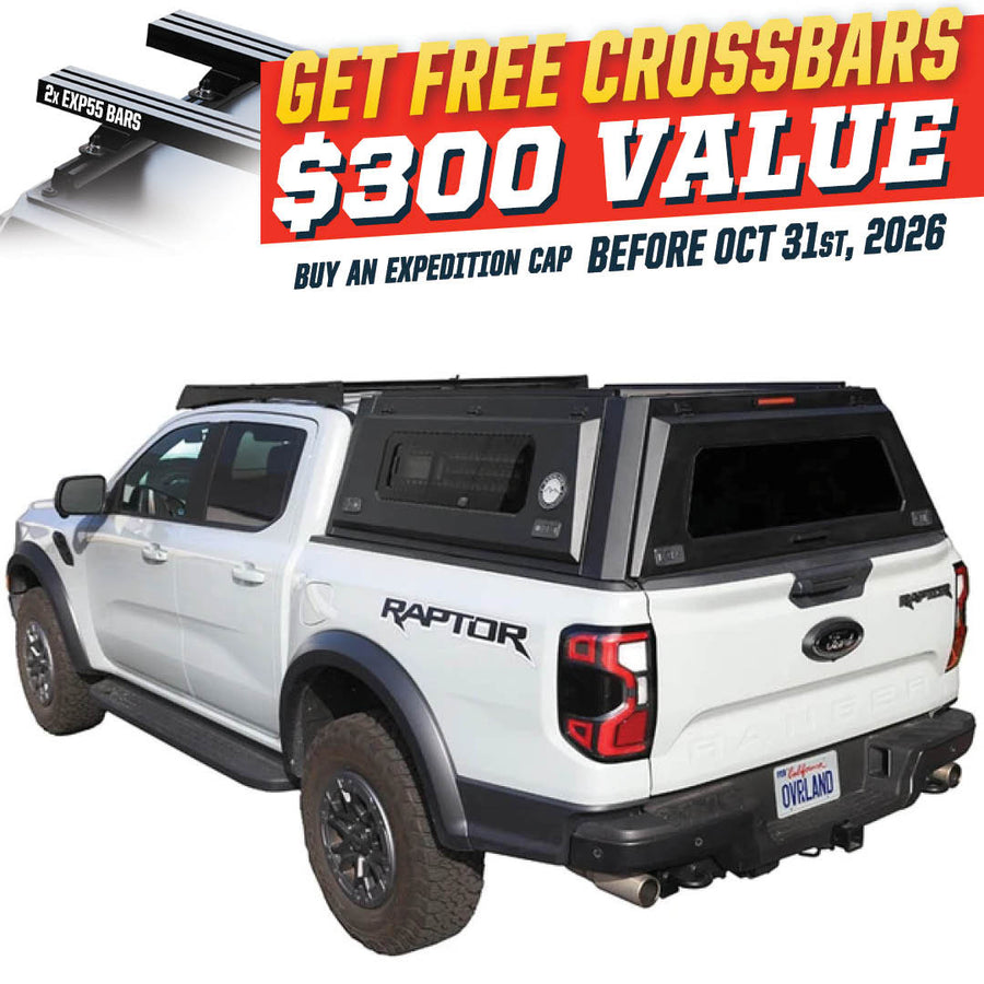 OVS Expedition PRO+ (2024–2025 Ranger) — Feature shot: three-quarter view with optional OVS crossbars