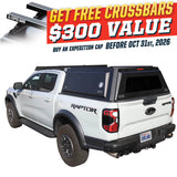 OVS Expedition PRO (2024–2025 Ranger) — Feature shot: three-quarter view with optional OVS crossbars