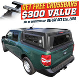 OVS Expedition PRO+ (2022–2027 Maverick) — Feature shot: three-quarter view with optional OVS crossbars