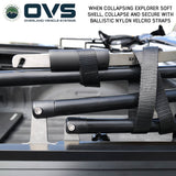 OVS Explorer Soft Shell (2015–2027 F-150) — Feature shot: retention straps holding the folded frame