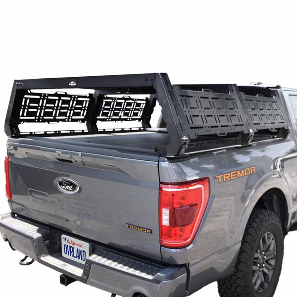 OVS Ruff Rax Bed Rack – 2021–2027 Ford F-150 5.5 ft — Feature shot: three-quarter view