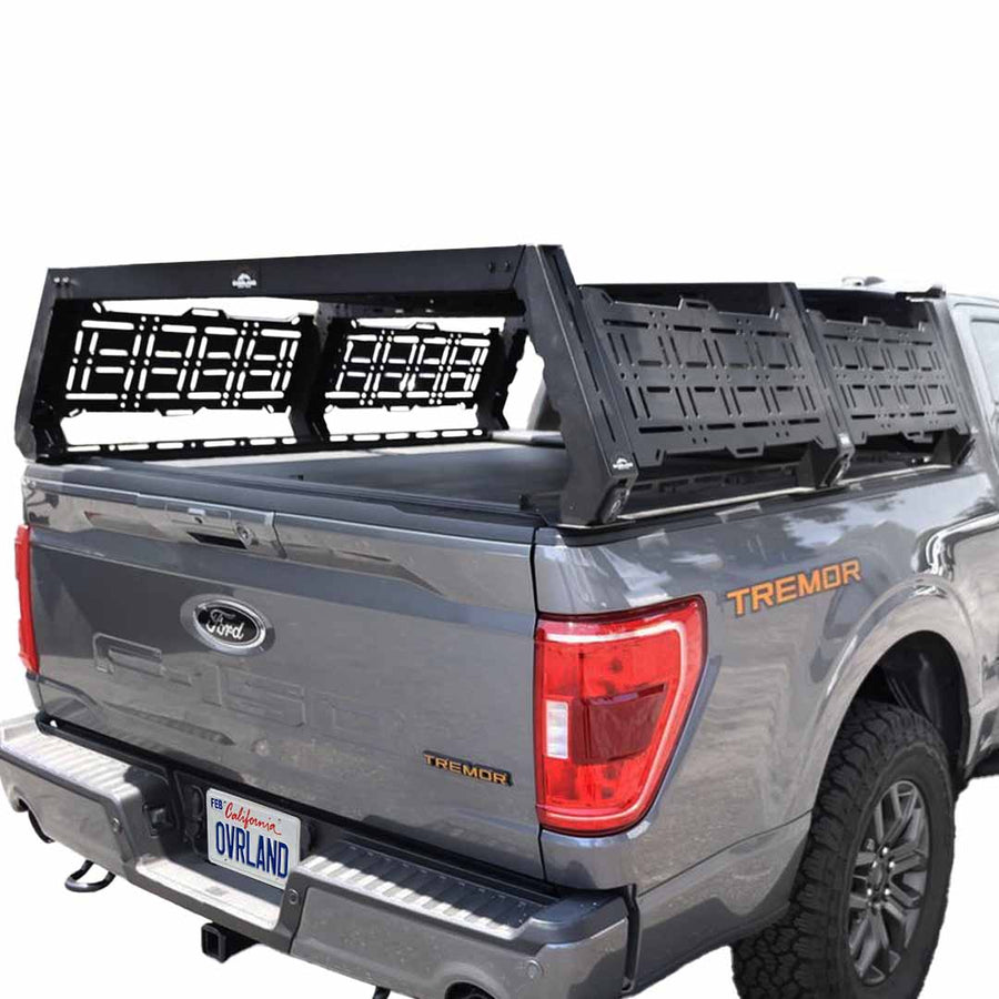 OVS Ruff Rax Bed Rack – 2021–2027 Ford F-150 5.5 ft — Feature shot: three-quarter view