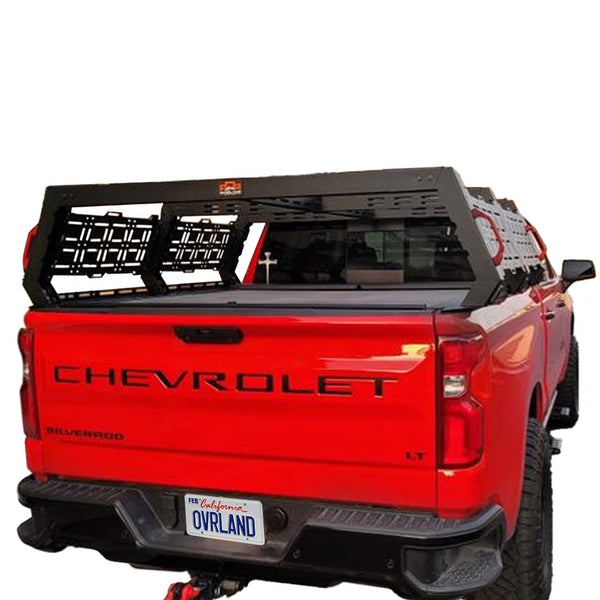 OVS Ruff Rax Bed Rack – 2019–2027 Chevy Silverado / GMC Sierra 1500 5.7 ft — Feature shot: three-quarter view