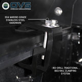 OVS Expedition PRO (2020–2027 Silverado/Sierra 2500 / 3500) — Feature shot: no-drill bed rail clamp