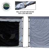 OVS HD Nomadic 90 Awning Room Enclosure — Feature shot: roll-up flaps with hook-and-loop