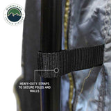OVS HD Nomadic 90 Awning Room Enclosure — Feature shot: heavy-duty straps securing the walls