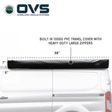 OVS HD Nomadic 270 Awning with Mid/High Roof Van Bracket Kit — Feature shot: PVC travel cover closed on a high-roof van