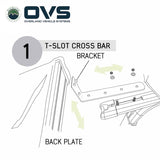 OVS HD Nomadic 270 LTE Awning — Feature shot: install diagram for T-slot crossbar mounting