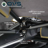 OVS HD Nomadic 270 LTE Awning — Feature shot: heavy-duty hinge plate and stainless hardware close-up